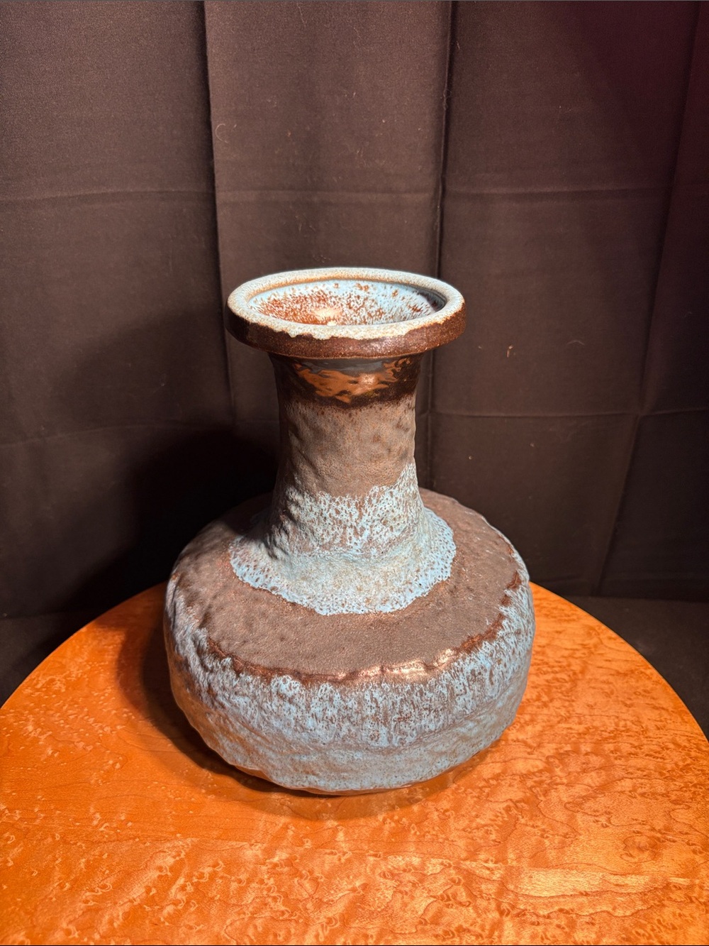 Vintage Carstens Tönnieshof W. Germany Fat Lava Vase Metallic MCM 7.8"